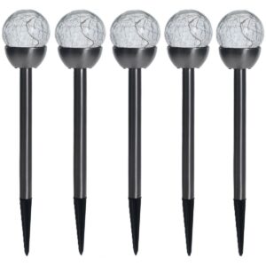 Sada solárních LED lamp ProGarden 6 x 36 cm, 5 ks, nerez, sklo