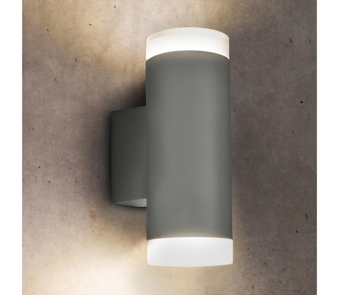 Brilagi - Venkovní nástěnné svítidlo MATERA 2xGU10/30W/230V šedá IP54