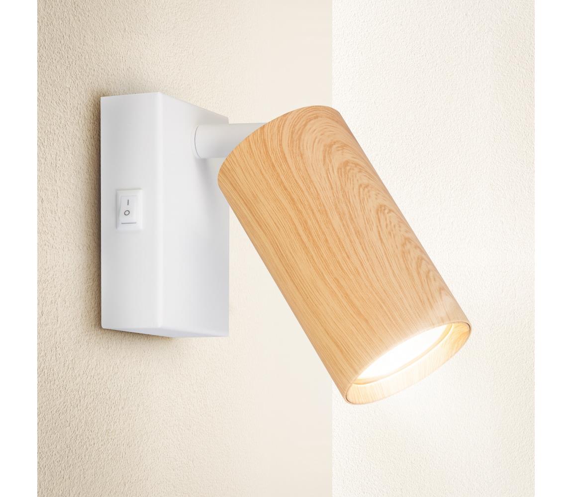 Brilagi - Nástěnné bodové svítidlo SELE 1xGU10/30W/230V bílá/dekor dubu