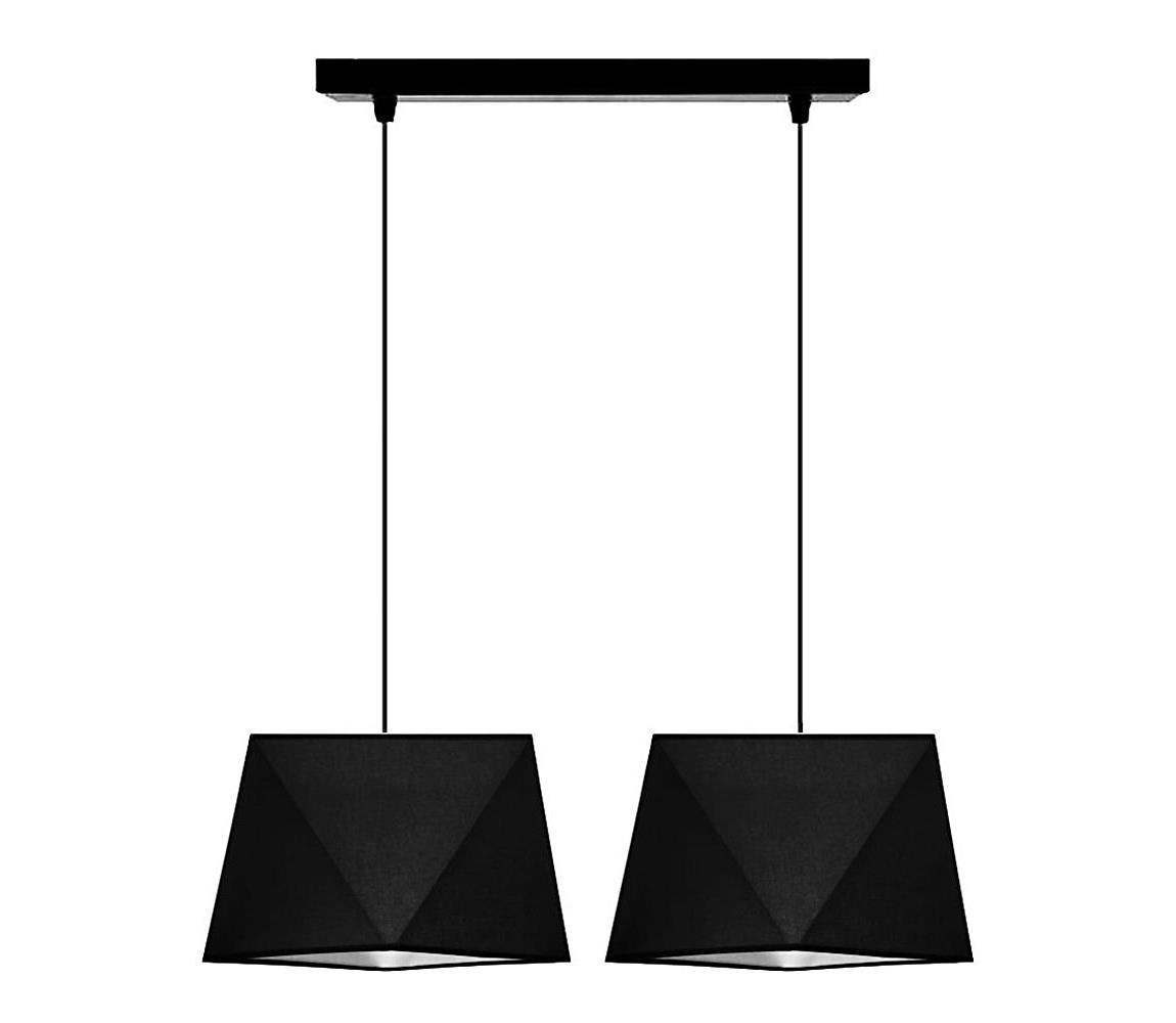 Lustr na lanku DIAMENT 2xE27/60W/230V černá