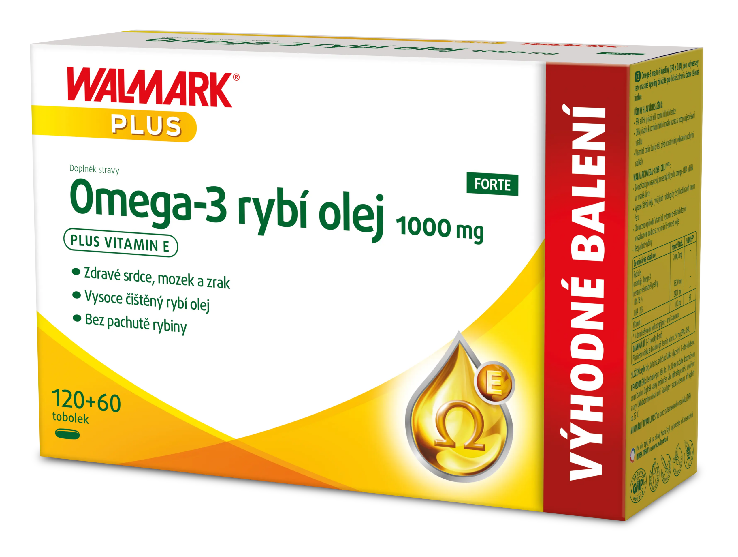 Walmark Omega 3 rybí olej Forte 180 tablet