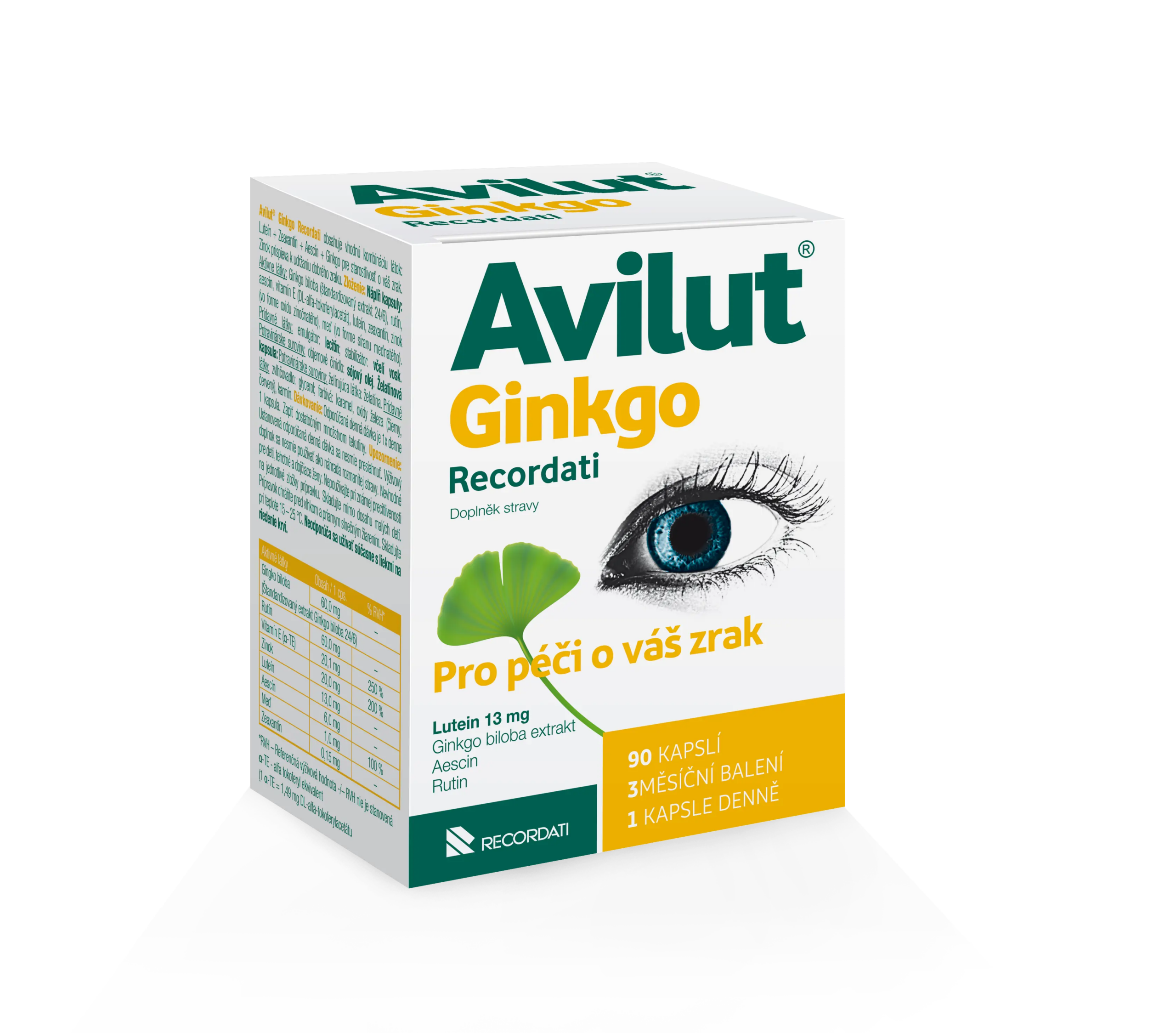 Avilut Ginkgo Recordati 90 kapslí